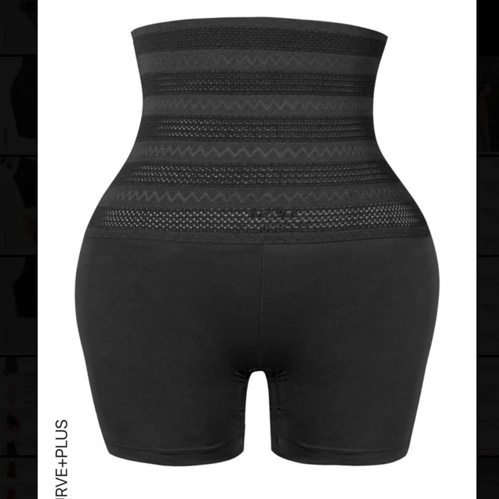 NEW! Black Hollow Out High Waisted Shein Shapewear Shorts (0X)
